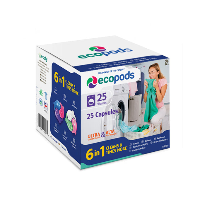 Ecopods 25 Lavagens - Ultra Concentrado e Alta Performance 6 em 1 = Limpa 8X Mais